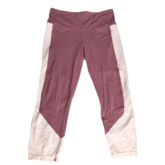 Athleta Womens High Rise Exhale Capri Legging Rose Pink Powervita Size M - Picture 1 of 9